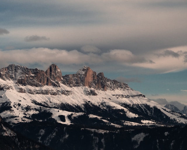 mountains covered in snow