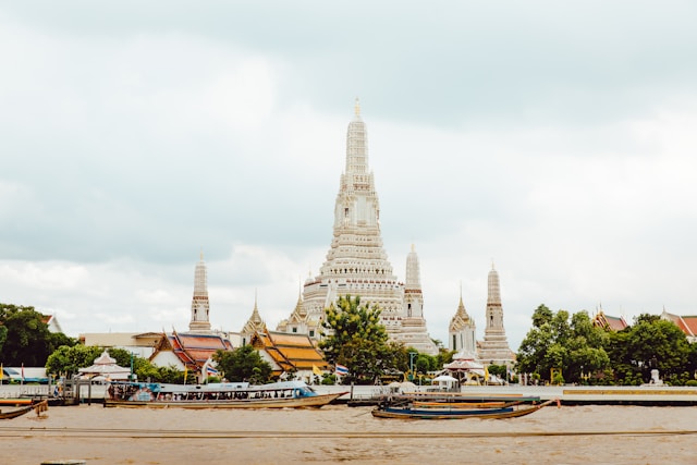 a view from within Bangkok from across the river