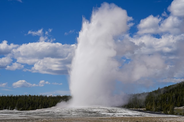 an active geyser erupting