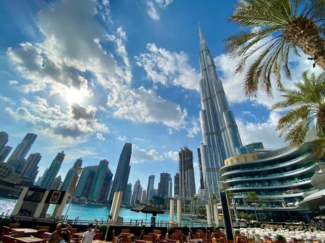 the center of Dubai on a sunny day