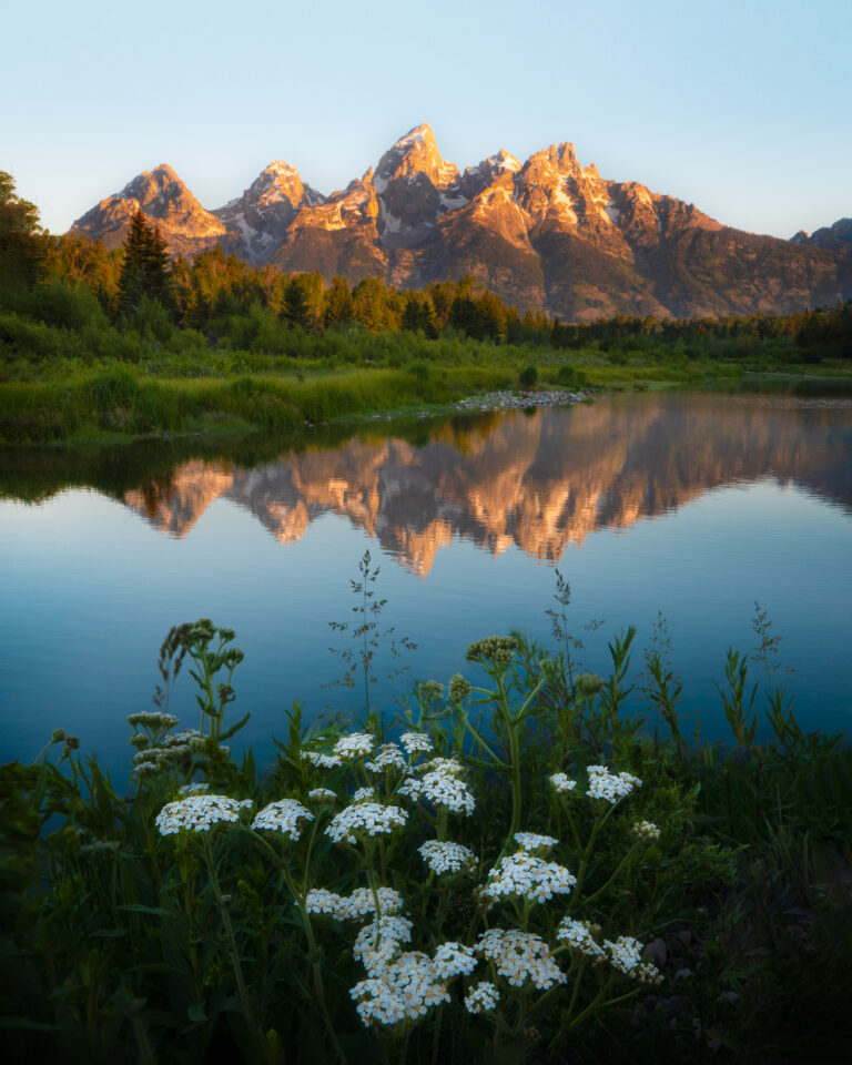 Wyoming reflection of mountain range on lake